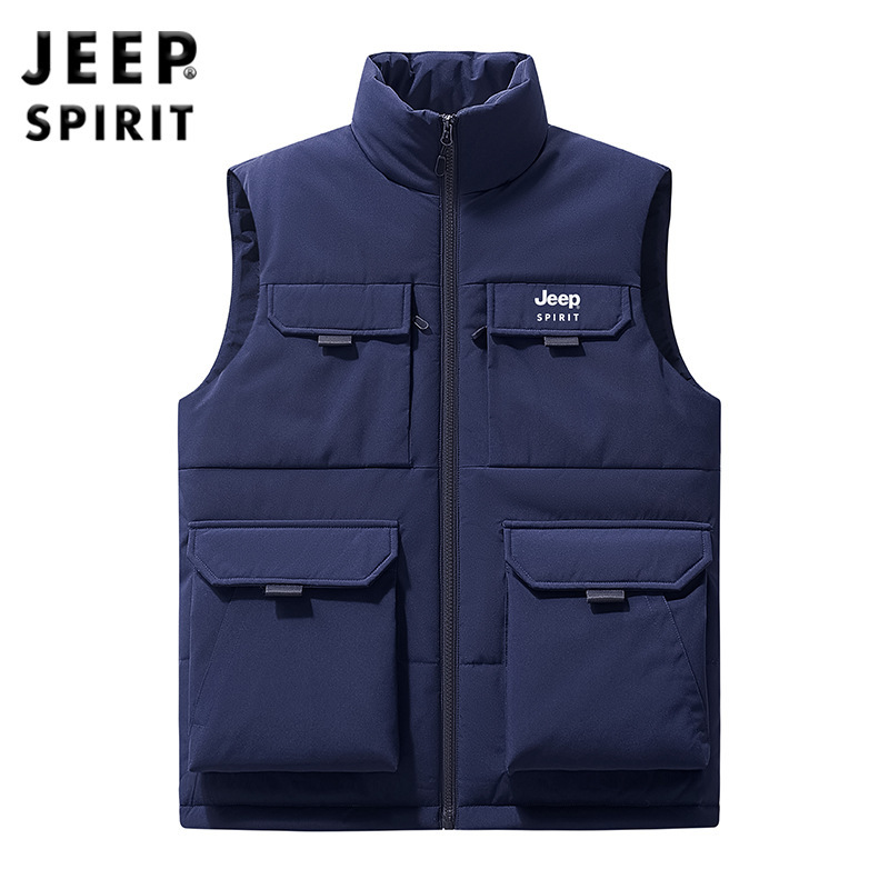 JEEP吉普2025秋冬马甲男立领休闲坎肩大码宽松加绒加厚马甲99666|undefined