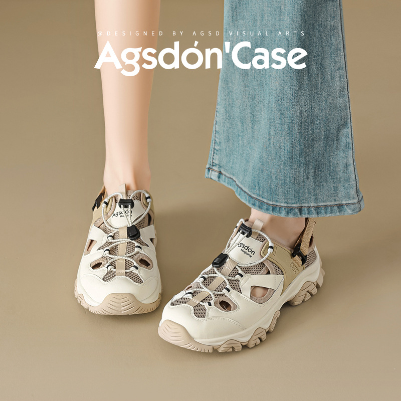 Sandalias Deportivas Augu Shiden para Mujer, Primavera 2026, Nuevas, con Suela Gruesa, Diseño Calado, para Playa y Agua