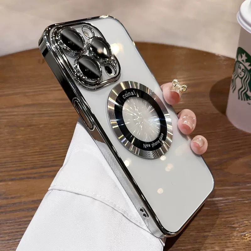 iphone16PROMAX フラッシュマジック虫眼鏡電気メッキ 17 携帯電話ケース CD パターン Apple 磁気吸引 6E ソフトシェル 15 に適しています|undefined