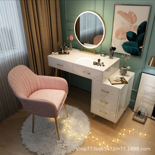 ins Girls Modern Simple Small Apartment Nordic Internet Trendy Storage Makeup Table Light Luxury Dressing Table for Bedroom