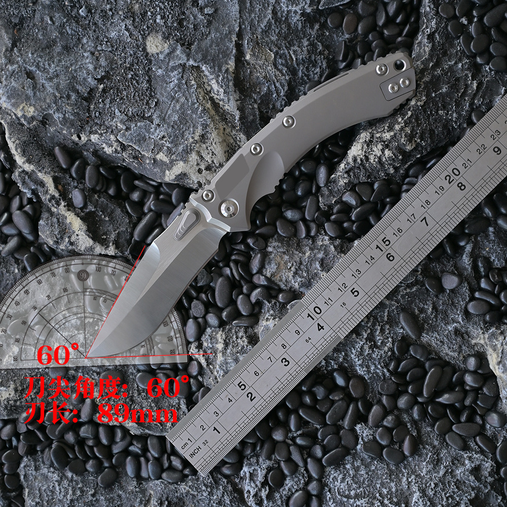 微技术两栖VG10钢高硬度锋利DLC钛合金水果刀口袋到轻便户外