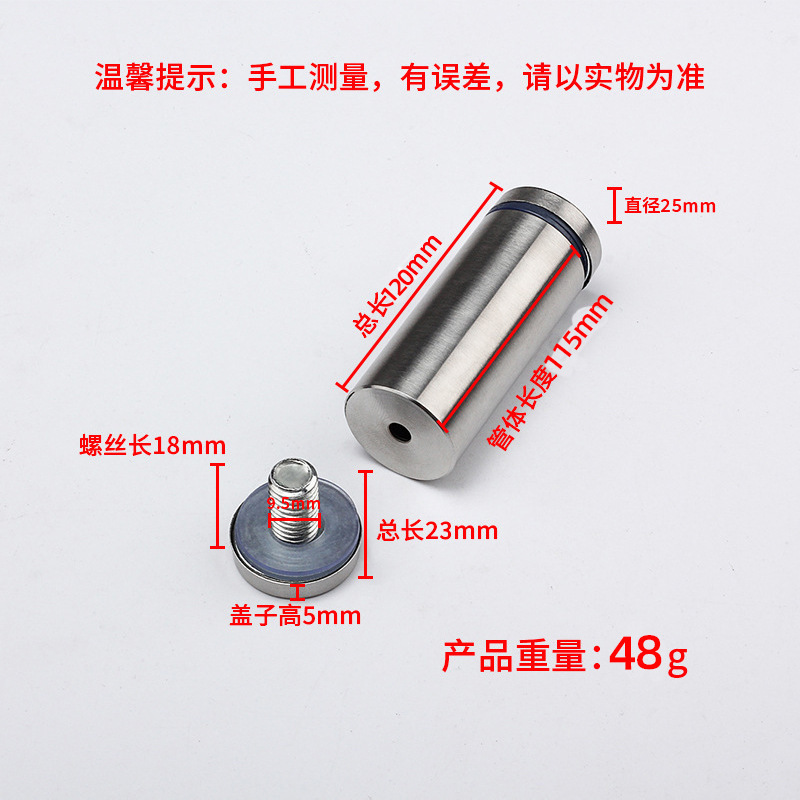 Acero inoxidable publicidad uñas decorativas marca de uñas placa de acrílico espejo de uñas de vidrio plano marco de fotos publicidad tornillo fijo espejo clavo