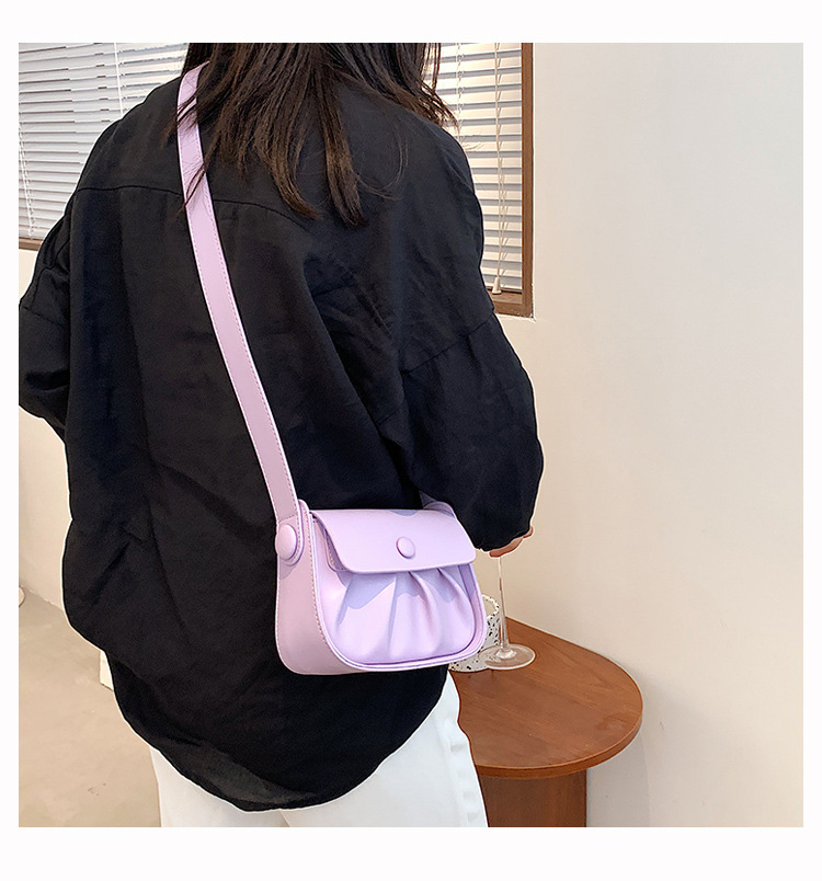 Wholesale Solid Color Shoulder Crossbody Saddle Bag Nihaojewelry display picture 118