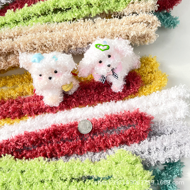 Varilla de torsión de pelo rizado suministro directo de fábrica de lana súper gruesa y súper densa de 20mm de felpa hecha a mano de bricolaje raíz de pelo de perro de leche pequeña al por mayor