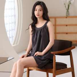2026夏季新款云朵棉公主风圆领套头短袖睡衣裙女家居服