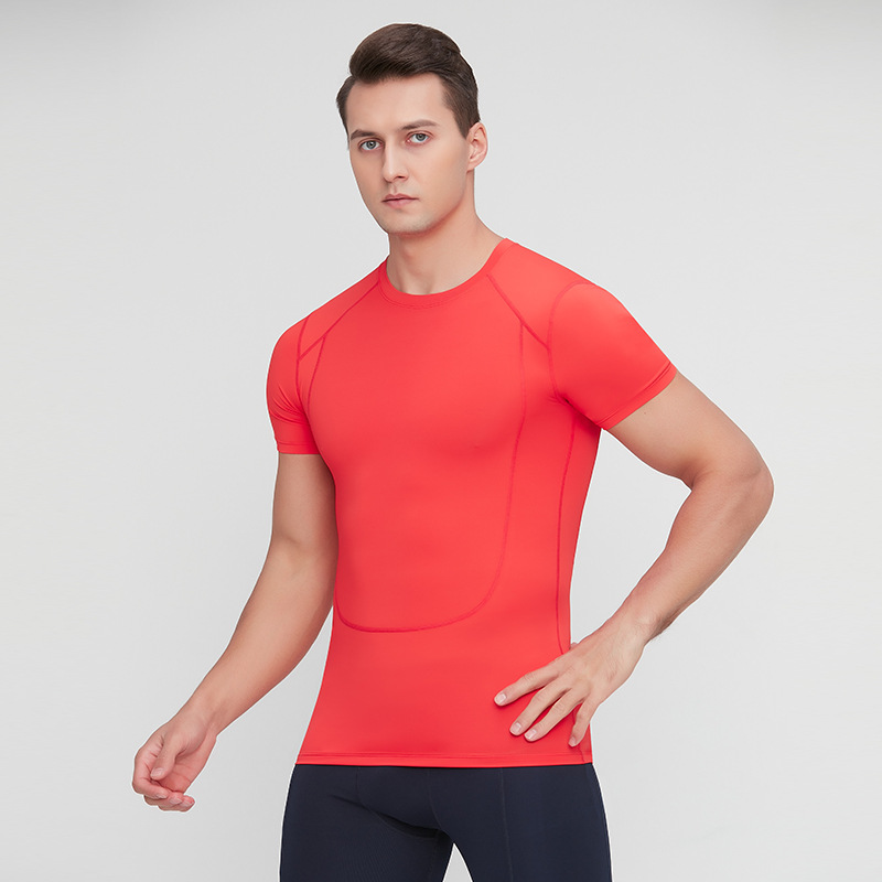 Cross-Border deportes ropa de entrenamiento de los hombres de verano stretch correr entrenamiento Camiseta de manga corta corsé de compresión superior