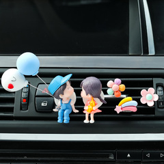 Car Air Freshener Air Outlet Clip for Car, Cute Cartoon Style, Long-lasting Light Aroma, Creative Kiss Couple Decor