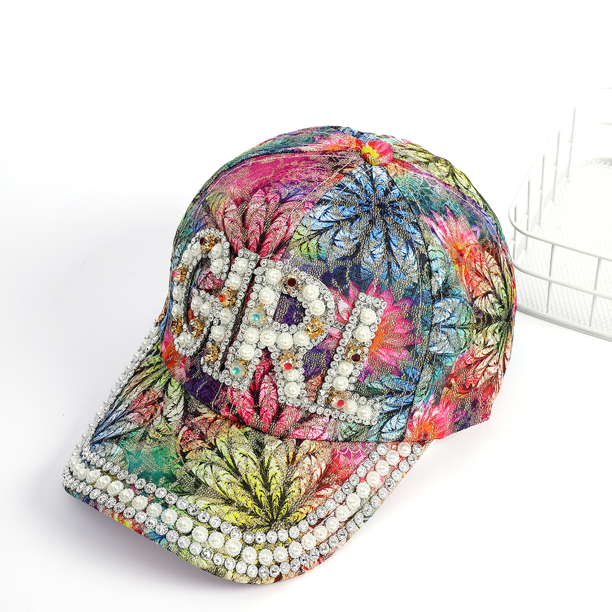 Nueva gorra de béisbol de diamantes de imitación europea y americana para hombres y mujeres de moda colorido impreso rhinestone casquillo de primavera y verano sombrero de ocio al aire libre