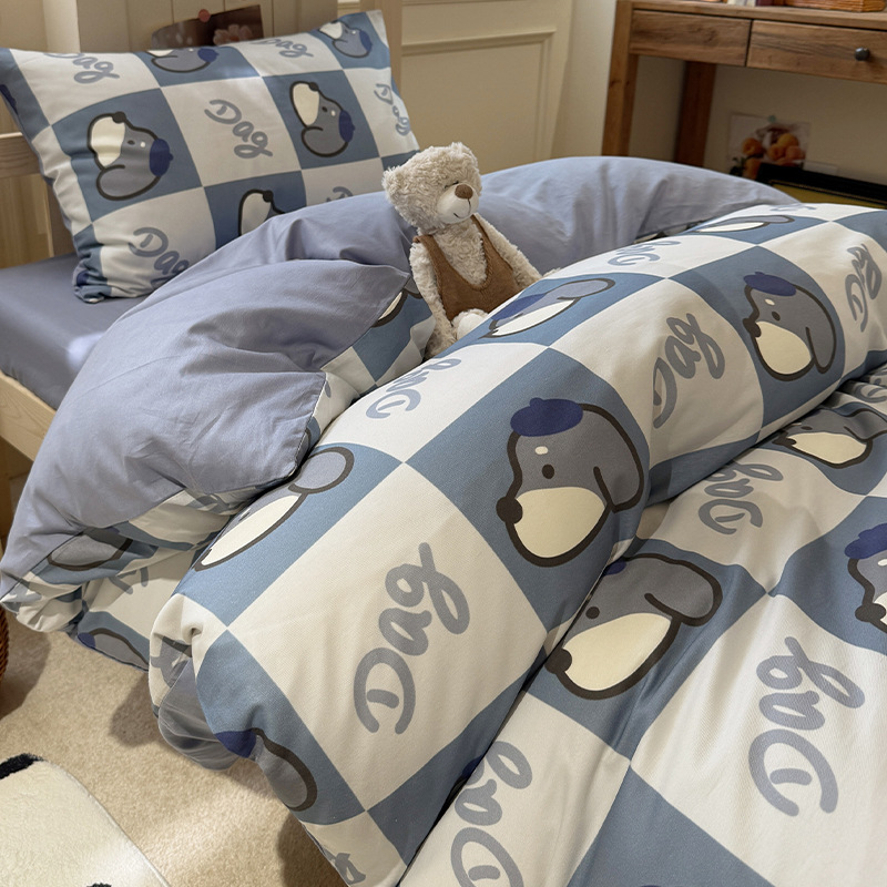 Dormitorio de estudiantes de tres piezas de cama de algodón sábanas de cama de cuatro piezas de cama para estudiantes de secundaria y universidad cama individual para niños