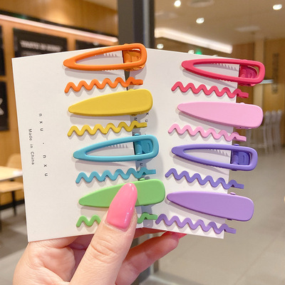 Fun colour wave Hairpin lovely girl Clamp Headdress pinkycolor Bangs Edge clamp Word folder Card issuance Hairdressing
