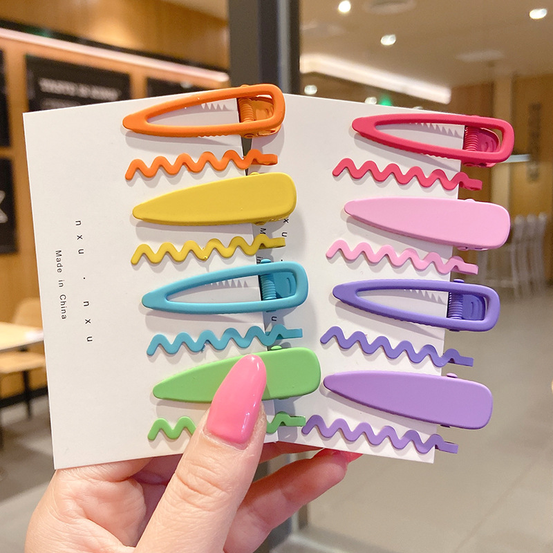 Fun colour wave Hairpin lovely girl Clamp Headdress pinkycolor Bangs Edge clamp Word folder Card issuance Hairdressing