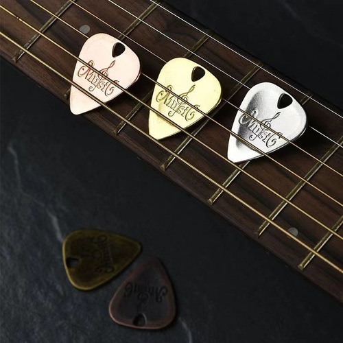 Metal pick, electric guitar pick, acoustic guitar pick, personalized metal necklace, folk guitar pick