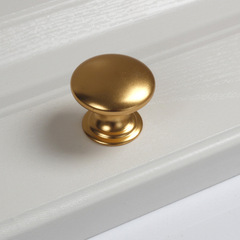 Golden single hole aluminum alloy cream style mushroom small handle modern minimalist cabinet handle drawer wardrobe door handle