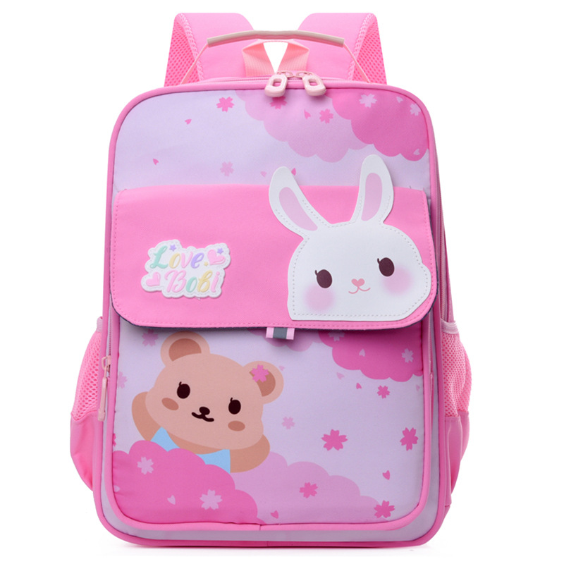 Mochila escolar de primer y segundo grado, transpirable de gran capacidad, mochila para niños pequeños, dibujos animados lindos, reducción de carga, mochila para niñas de escuela primaria