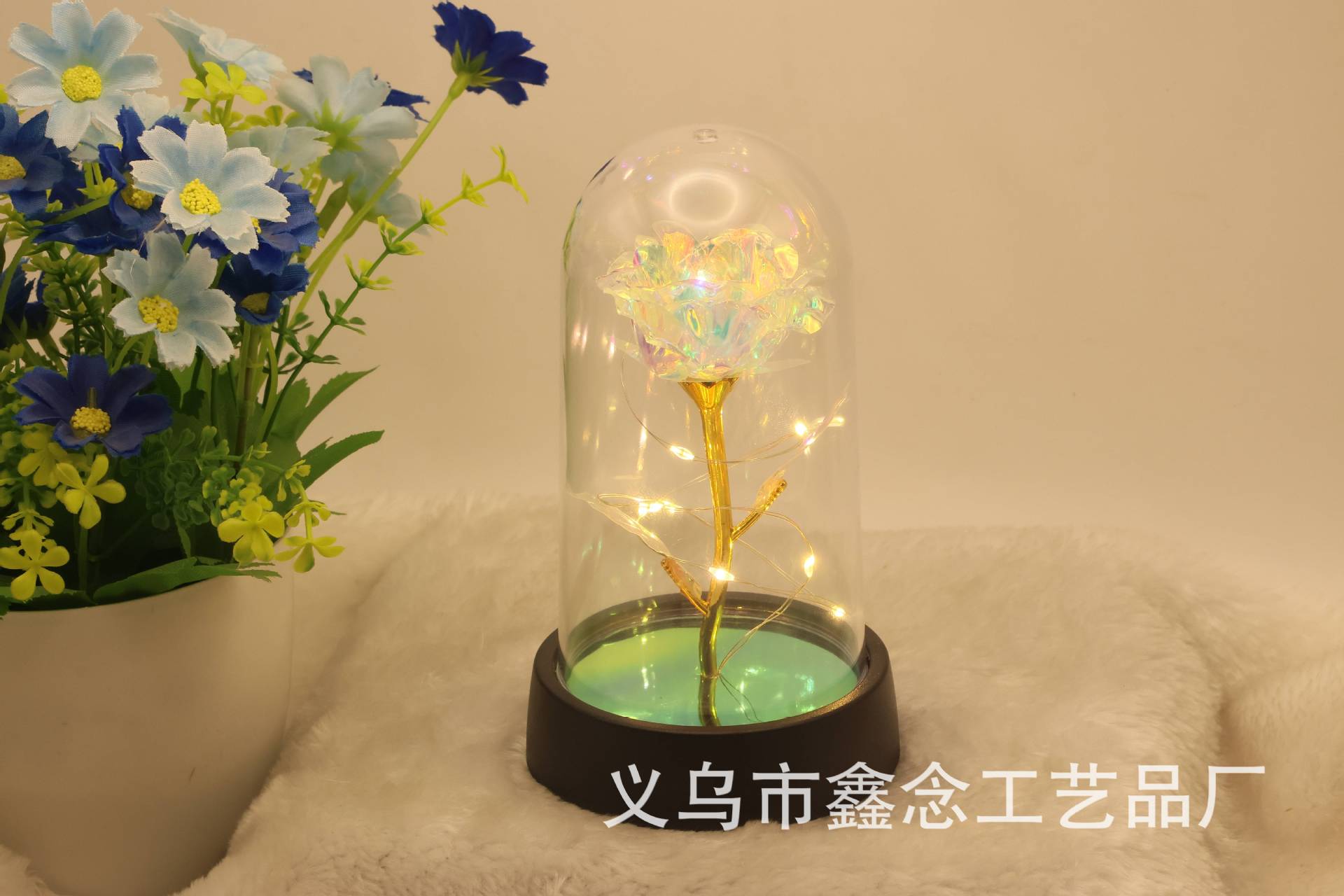 Rosa eterna decorativa con lámina de oro, regalo romántico para San Valentín, cumpleaños o escritorio