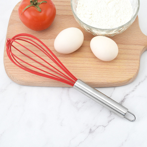 Silicone Handheld Whisk Household Baking Kitchen Tool Stainless Steel Manual Stirrer Kitchen Utensil Eggbeater