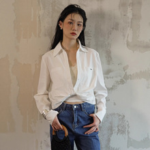 MMLH杭州原创女装批发显瘦廓形宽松衬衫女翻领口袋长袖衬衣68377