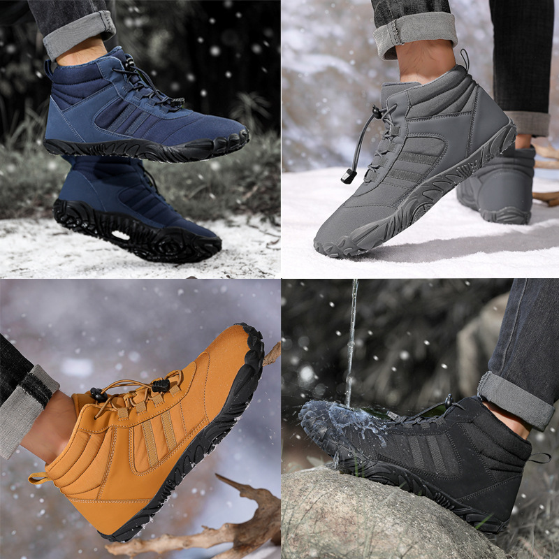 Factory Direct cross-border new winter fleece-lined five-finger snow boots professional warm comfortable couple casual cotton shoes Factory Direct cross-border new winter fleece-lined five-finger snow boots professional warm comfortable couple casual cotton shoes
