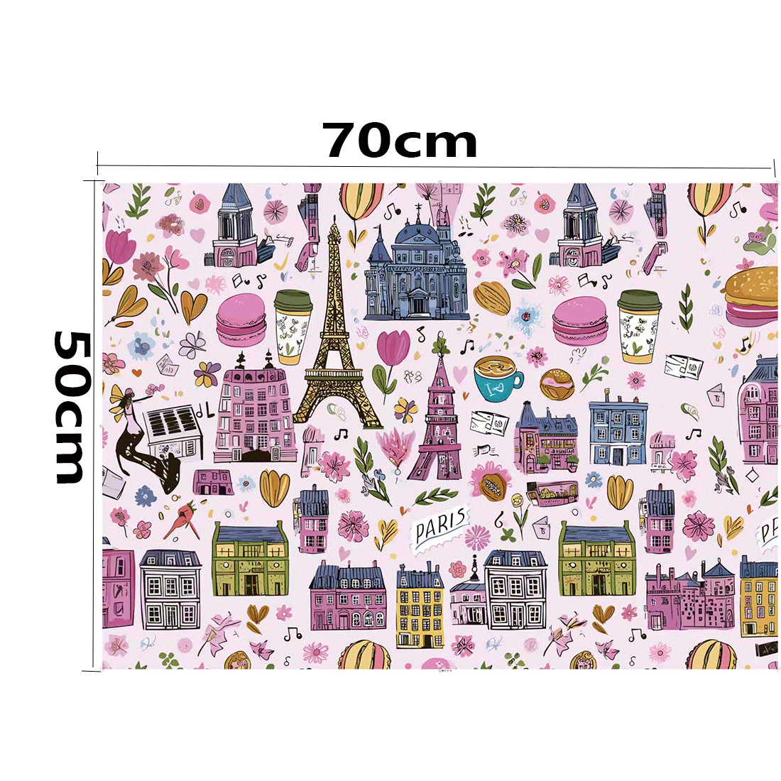 Cuento de hadas francés papel de embalaje de París Torre Eiffel elemento macaron sistema encantador adecuado para el embalaje de regalos de vacaciones image 18