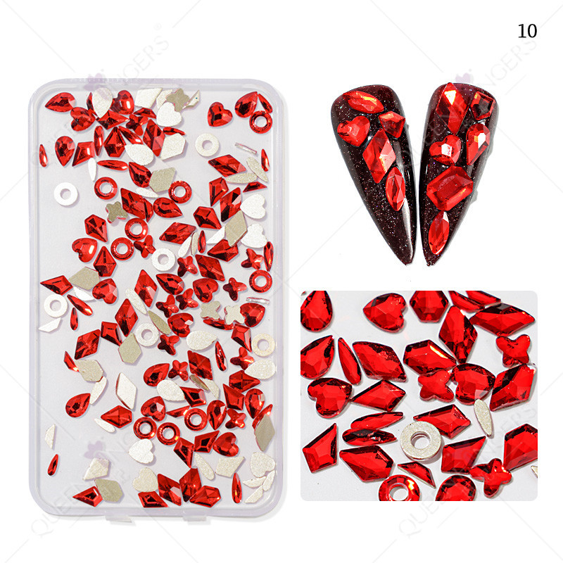 Accesorios de uñas de forma especial de diamante mezclado AB color mágico taladro de uñas plana diamante en forma especial DIY resina de uñas pegatinas de diamantes de imitación