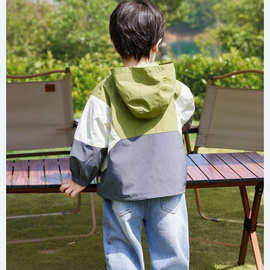 2025韩版宝宝外套春秋新款男童风衣春秋女童拼接洋气夹克宽松笙陇