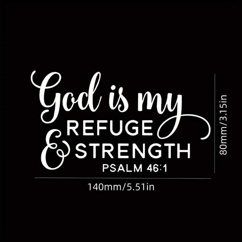 God Is My Refuge And Strength Psalm Waterproof Vinyl Sticker_voghion.com