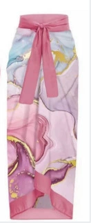 One-Piece Swimsuit (Qiao Jiayuan) 2025 Retro Style with Wrap Skirt, Crane Print, S–XL & One Size