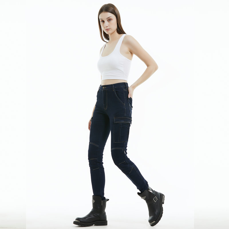 VOLERO pantalones vaqueros de la motocicleta de las mujeres Knight casual stretch montar overoles de la motocicleta JES-22