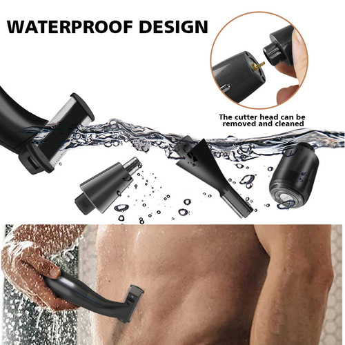 Cross-border rechargeable multifunctional women's shaver electric eyebrow trimmer private part hair remover men's shaver nose hair remover