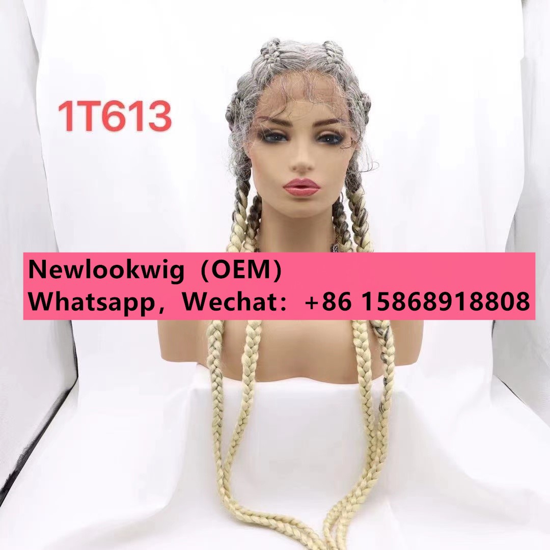 Trenza de hueso de pescado europea y americana frente a la moda peluca de encaje cuatro trenzas de seda japonesa Braid wigLW0200