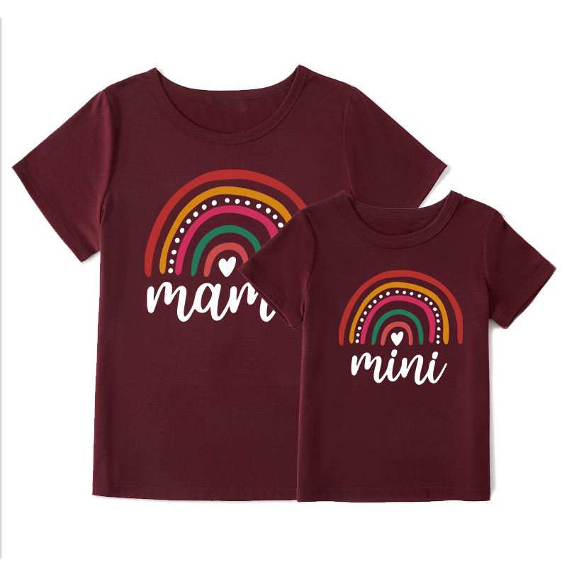 Fashion Letter Rainbow Cotton Printing Family Matching Outfits display picture 6