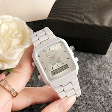 指针+数字又显示电子手表日本原装电池方形时尚女表Medusa watch