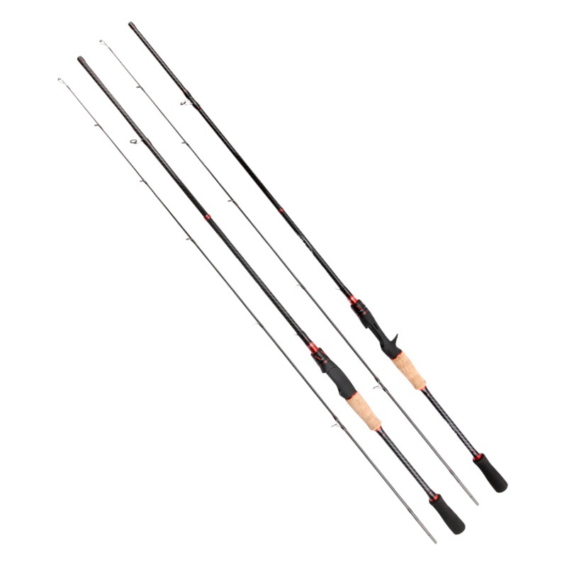 Nuevo carbono Luya Varilla 1,8-2,4 M ajustable plug-in de largo alcance Polo oblicuo boca Negro caña de pescar artes de pesca al por mayor