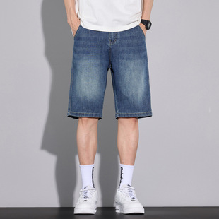 Summer Lyocell Denim Men's Shorts 2025 Men's New Products Five-Point Pants Men's Thin Classic Trendy Mid-Pants Men