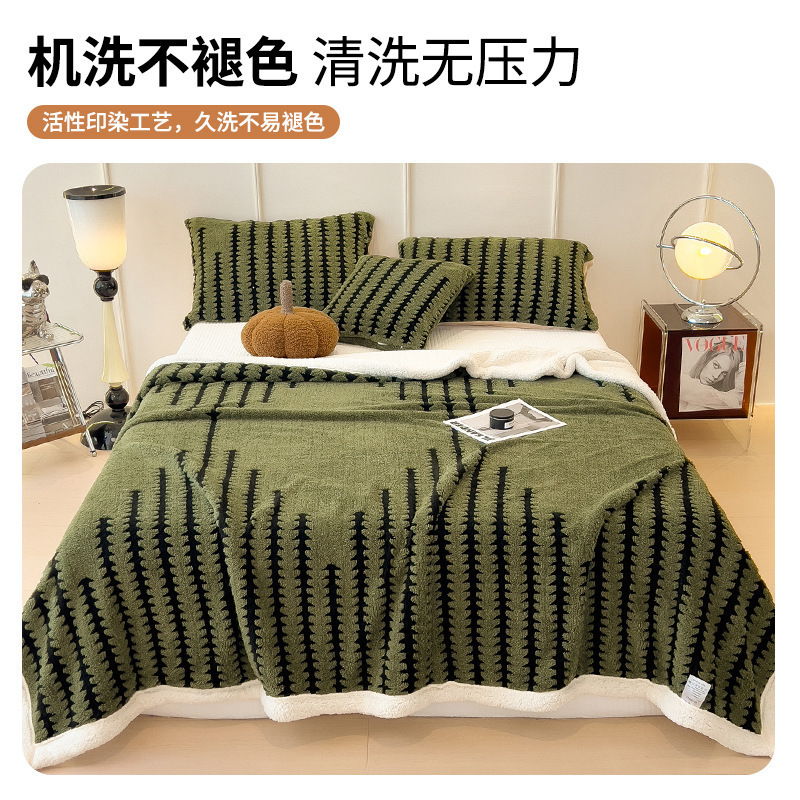 Invierno engrosado de cordero manta de lana manta de coral manta de cama cálida manta de cama cama para cama individual