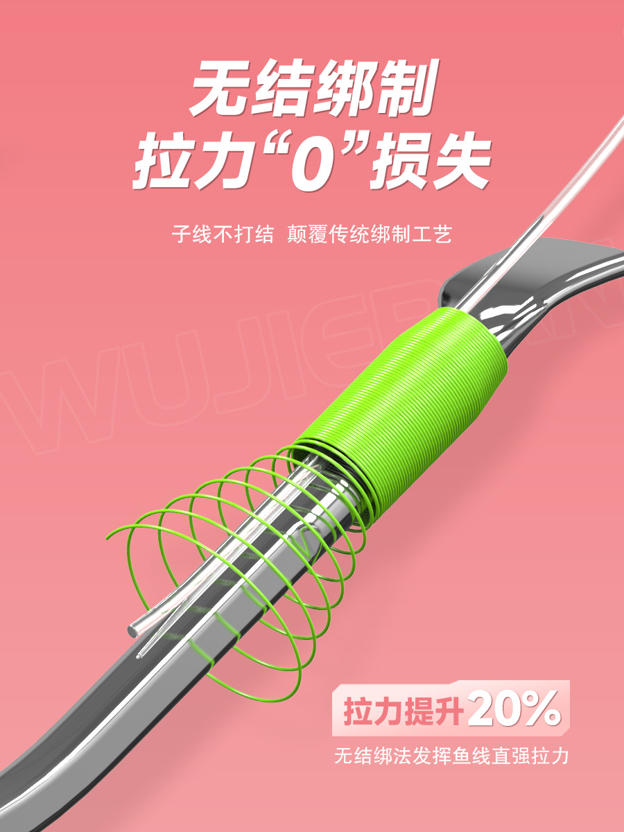 Gancho de pesca de Qianlai, línea de doble gancho, producto terminado, línea de doble gancho sin nudos, conjunto de equipos de pesca.