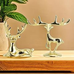 Creative Light Luxury Zinc Alloy Deer Ornament Tissue Box Candy Box Decorative Home Lighting Accessory Cigarette Ashtray Lid