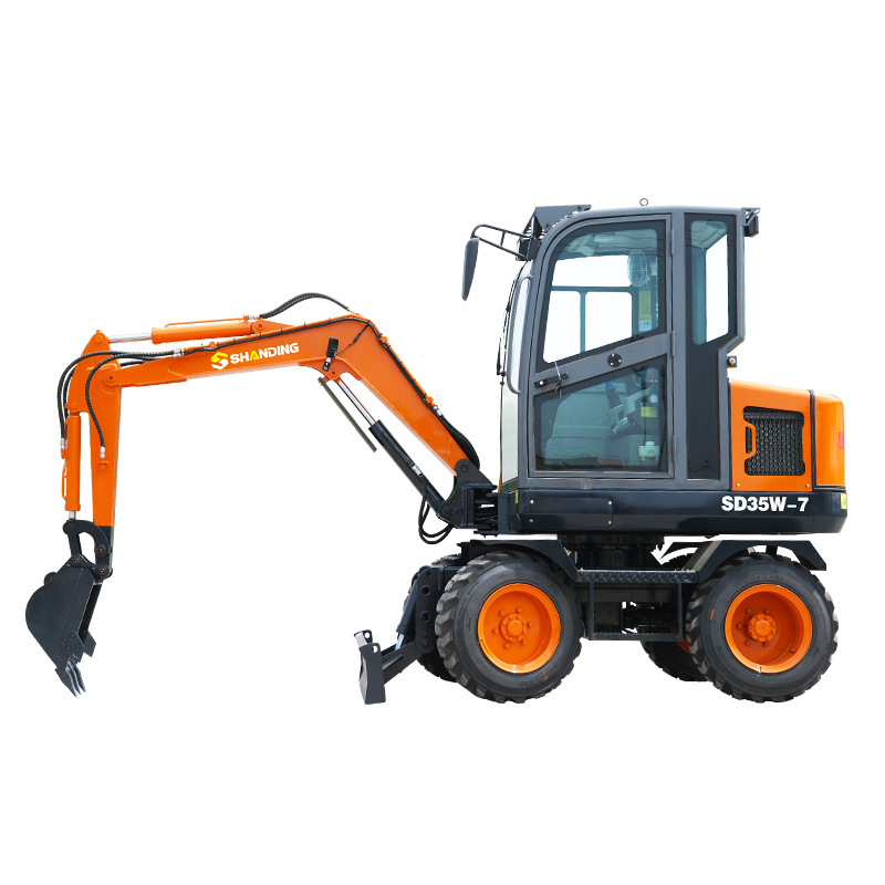 Excavadora de ruedas modelo 150 para obras de terracería, excavadora pequeña para obras de construcción, uso agrícola, excavadora de ruedas 135