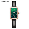 CHRONOS Explosive money square Little Green Japan Movement genuine leather waterproof lady watch Student Table wholesale