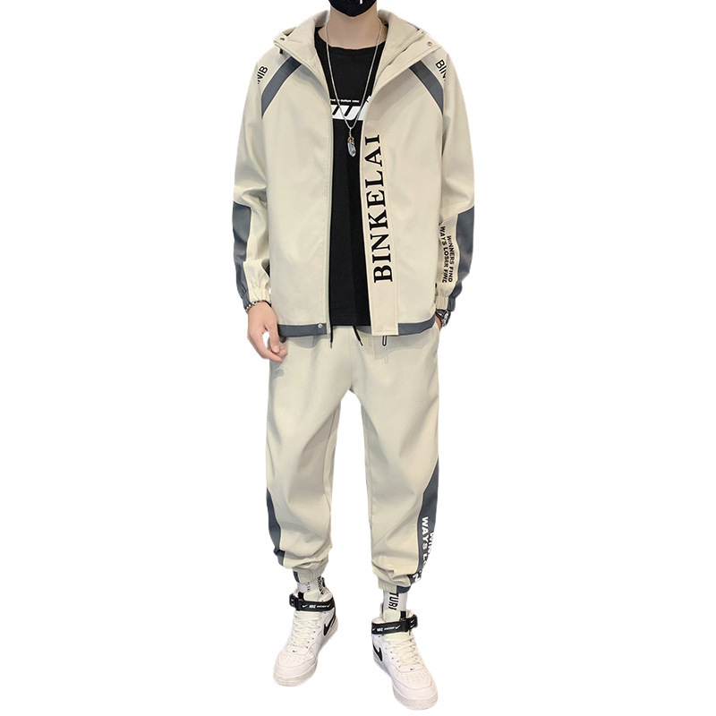 D03 - 3 hombre primavera y otoño estilo de moda coreano nuevo juego de chaqueta deportiva casual