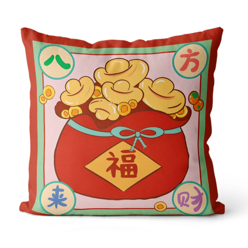 Cojín de estilo textil para primavera y verano, cojín de felpa simple con estampado, funda de cojín para cabecera de sofá, cojín cuadrado para coche.