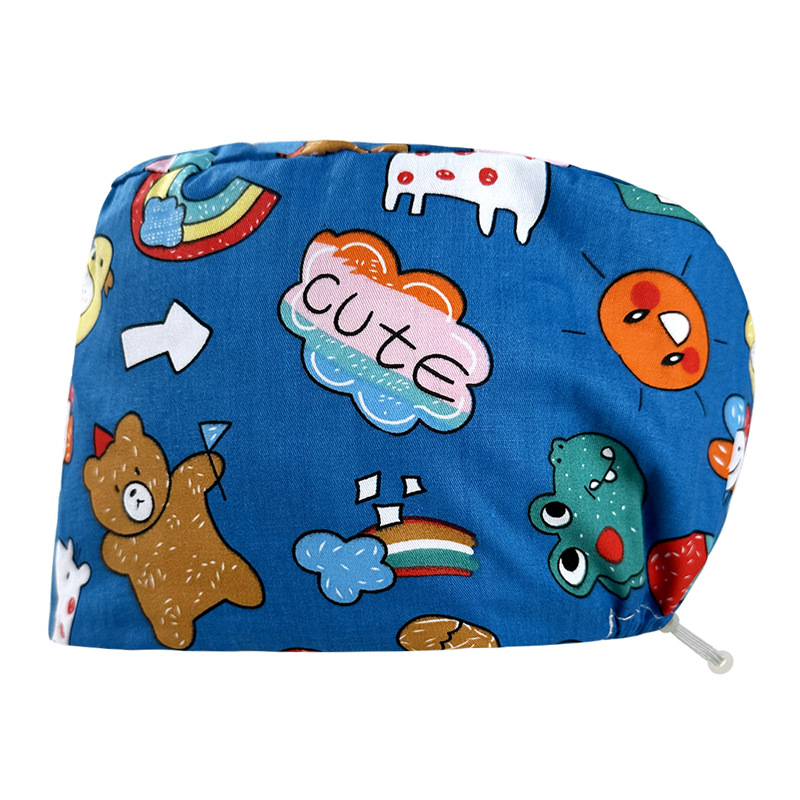 Tapa quirúrgica tapa de la enfermera femenina tapa redonda de algodón puro sala de operaciones tapa especial médico tapa de trabajo puntera transpirable hombres y mujeres