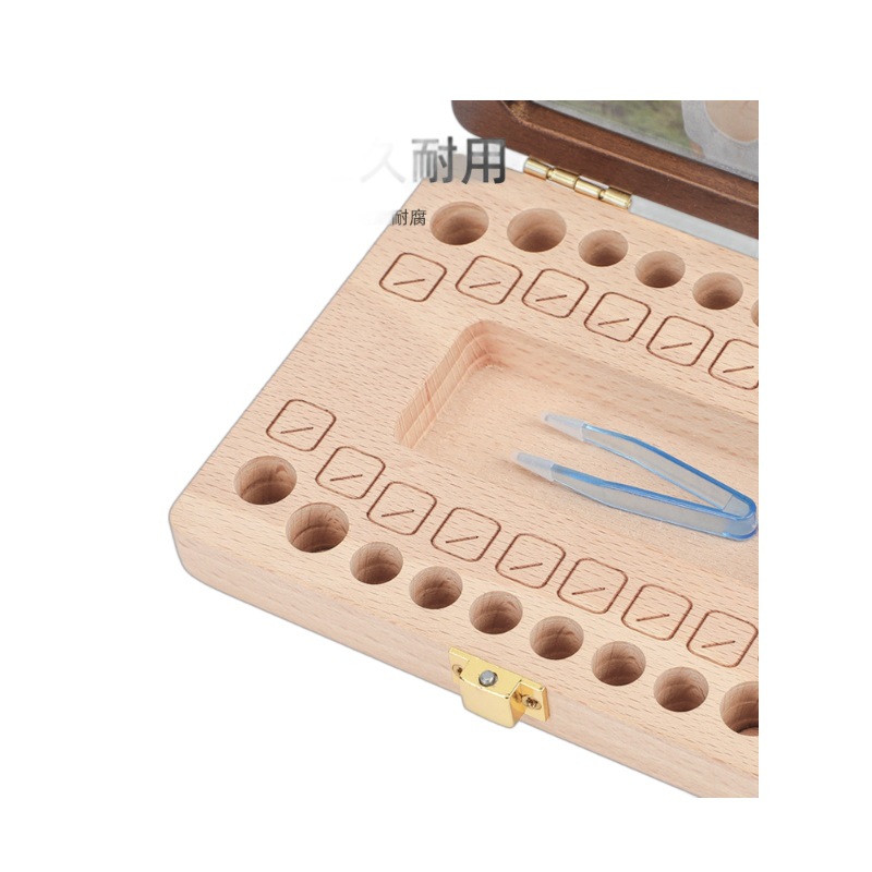 Caja de almacenamiento de dientes de leche para niños, caja de recuerdos de madera personalizada para niños y niñas, caja de colección de cordón umbilical y pelo lanugo para bebés