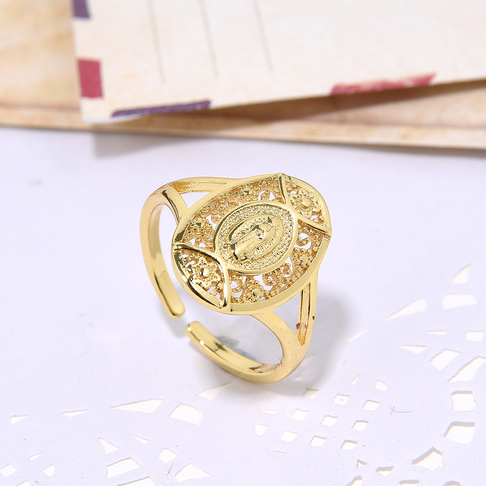 Fashion Heart Shape Copper Plating Zircon Open Ring 1 Piece