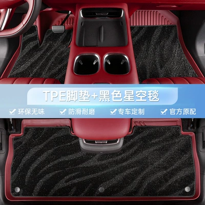 Modelə uyğun ayaqaltı — Gs4 Tpe Waterproof Car Floor - trumpchi-gs4-15-19-models-double-layer-twilight-red-black-starry-sky-blanket-total-thickness-6mm-soft-100-tpe-foot-mat