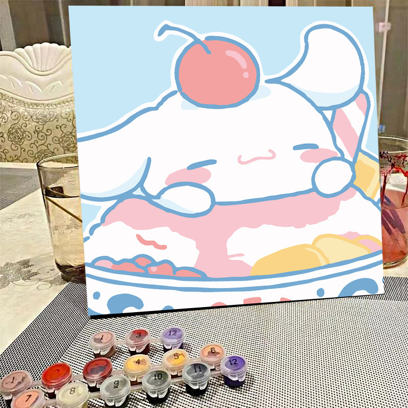 デジタル油絵diyの塗り絵の子供は漫画のアニメを埋めて色を塗ります。|undefined