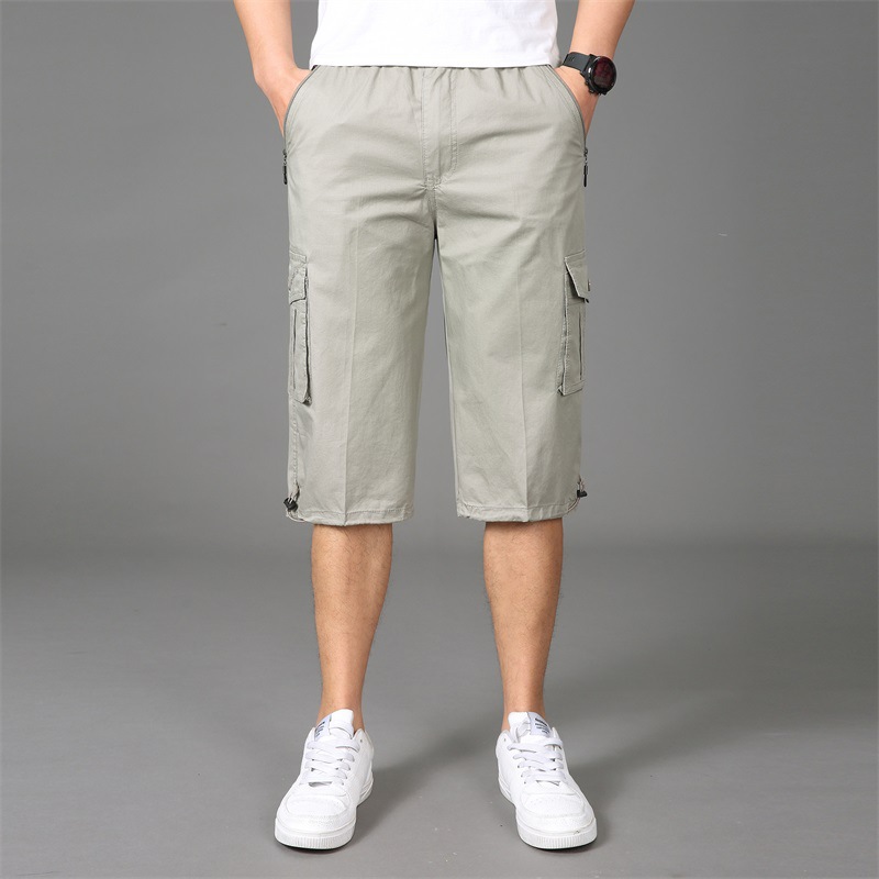 Baumwollshorts für Herren, Sommer 2021, trendige Marke, lockere und dünne Capri-Freizeithose für den Außenbereich_voghion.com