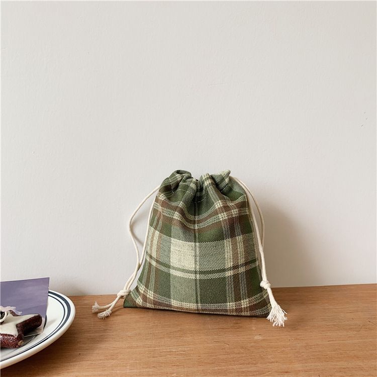 07221 Japanese-style simple polyester-cotton drawstring storage bags, candy bags, polyester drawstring bags wholesale, trendy hand-carry undefined
