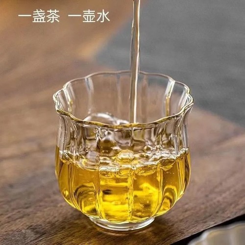 Lotus Glass Tea Cup, Small Tea Cup, Heat Resistant, Transparent Glass Tea Cup, Gongfu Tea Cup, Single Cup, Host Cup
