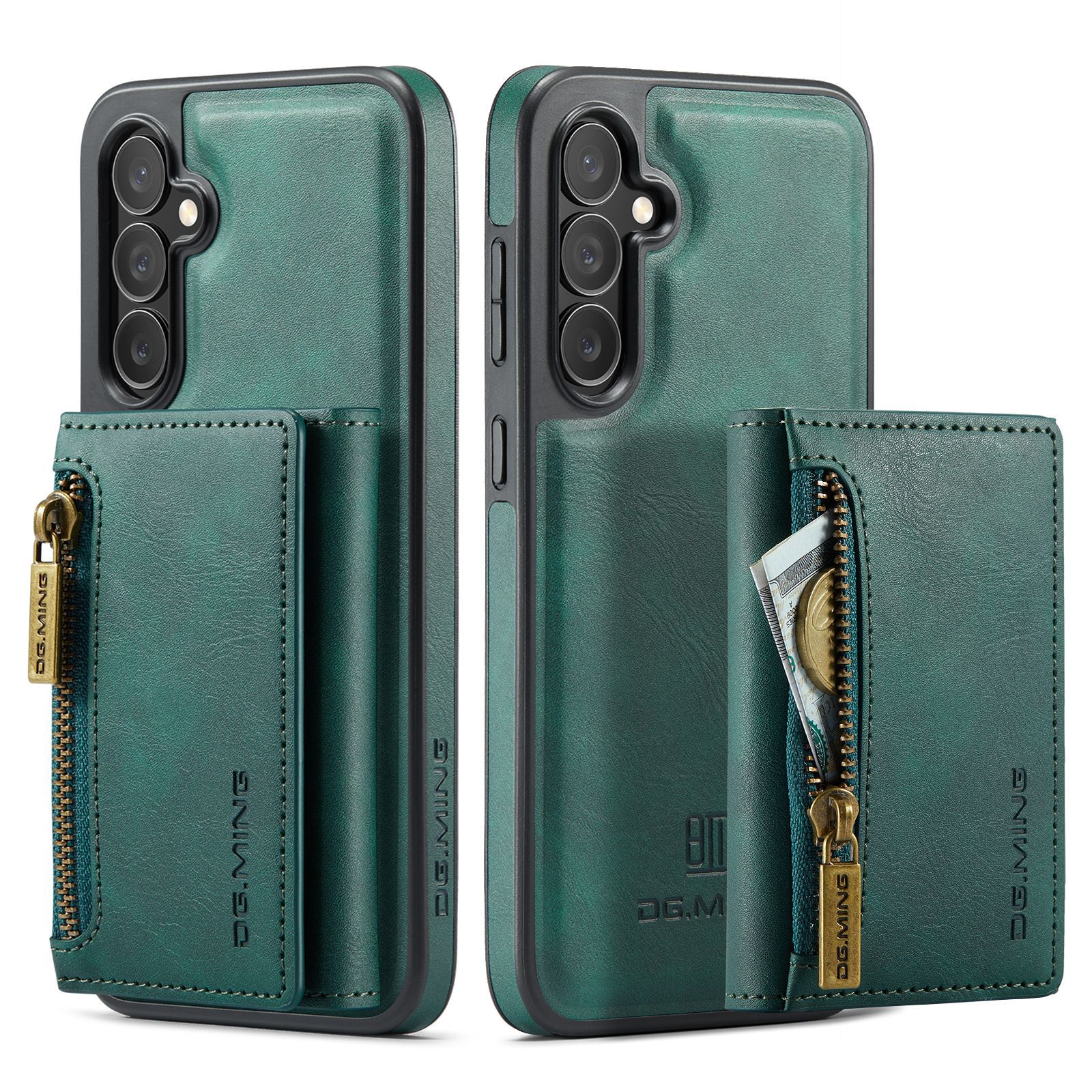 M5 für Samsung S24 magnetische kabellose Ladetelefonhülle S24 Plus Zwei-in-Eins-Anti-Diebstahl-Bürsten-Brieftaschen-Schutzhülle_voghion.com